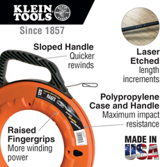 KLEIN TOOLS Klein 56006 High Strength Wide Fish Tape 100 ft