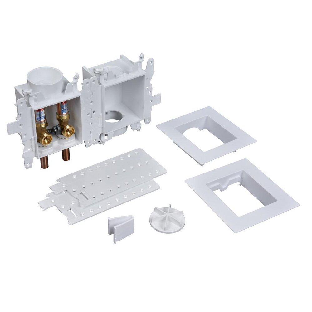 OATEY Oatey 37609 Moda Quarter-Turn Copper Connection Washing Machine Supply Box with Hammer Arrestor