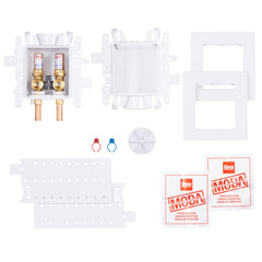 OATEY Oatey 37609 Moda Quarter-Turn Copper Connection Washing Machine Supply Box with Hammer Arrestor
