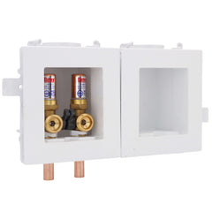 OATEY Oatey 37609 Moda Quarter-Turn Copper Connection Washing Machine Supply Box with Hammer Arrestor