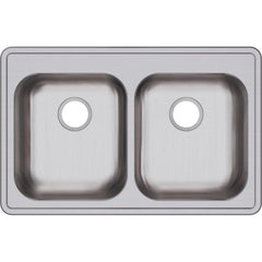 ELKAY Elkay LRAD3319503 Lustertone Classic Stainless Steel 33 x 19-1/2 x 5, Equal Double Bowl Drop-in ADA Sink