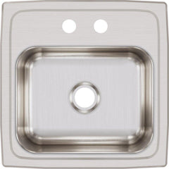 ELKAY Elkay BLR15602 Lustertone Classic Stainless Steel 15 x 15 x 6-1/8 2-Hole Single Bowl Drop-In Sink