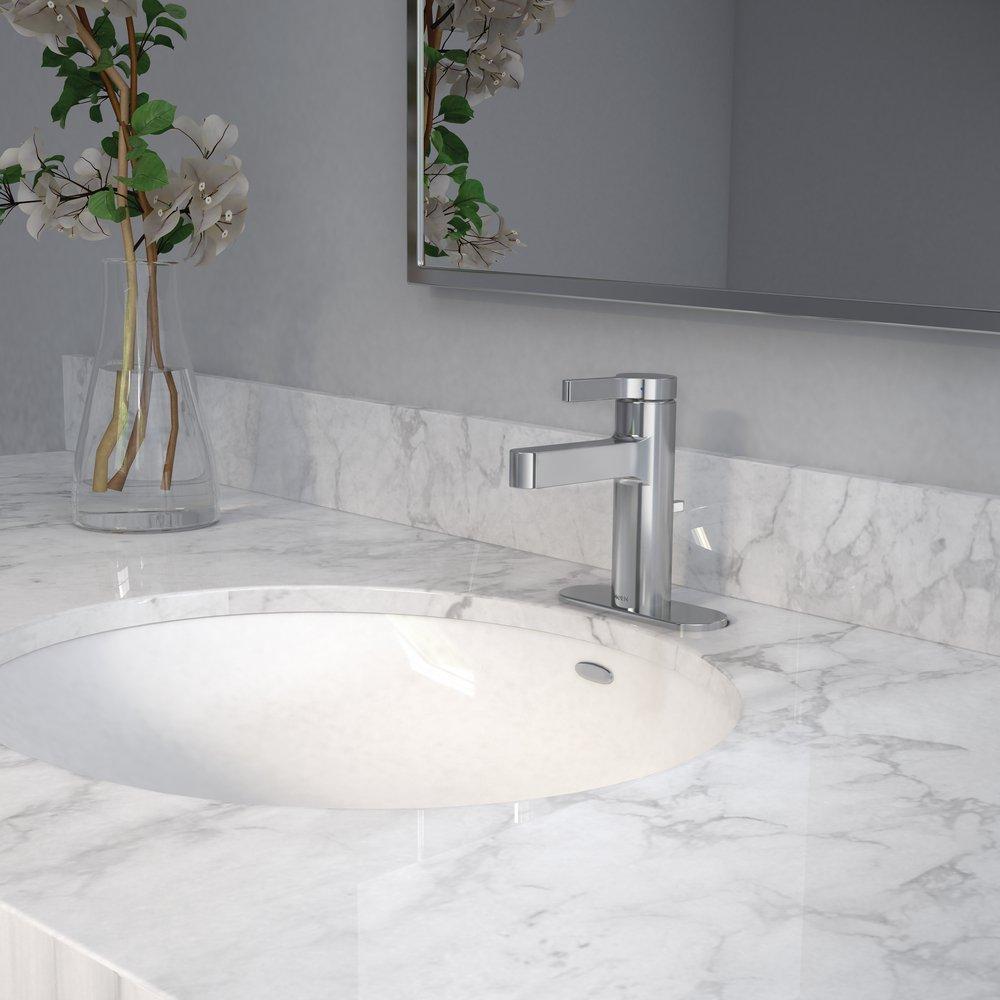 MOEN Moen 6710 Vichy Single Handle Monoblock Bathroom Sink Faucet in Chrome
