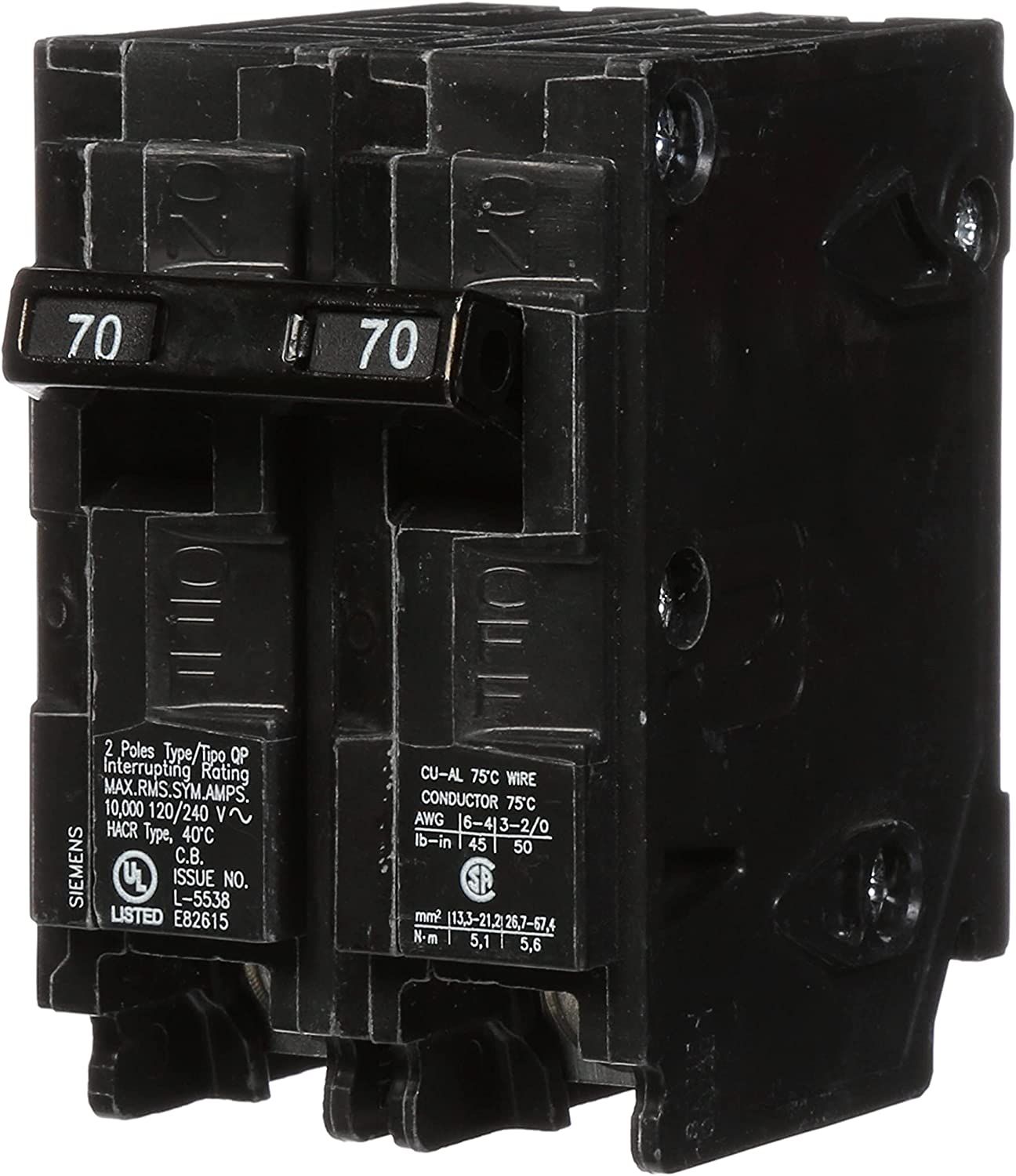 SIEMENS Siemens Q270 BREAKER CKT CASE MLD 120/240VAC 70A 10KA