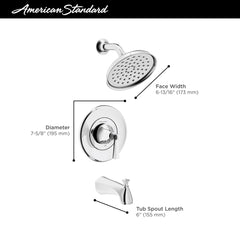 AMERICAN STANDARD American Standard TU617508.295 Glenmere Tub and Shower Trim Kit 1.8 gpm Water-Saving Showerhead