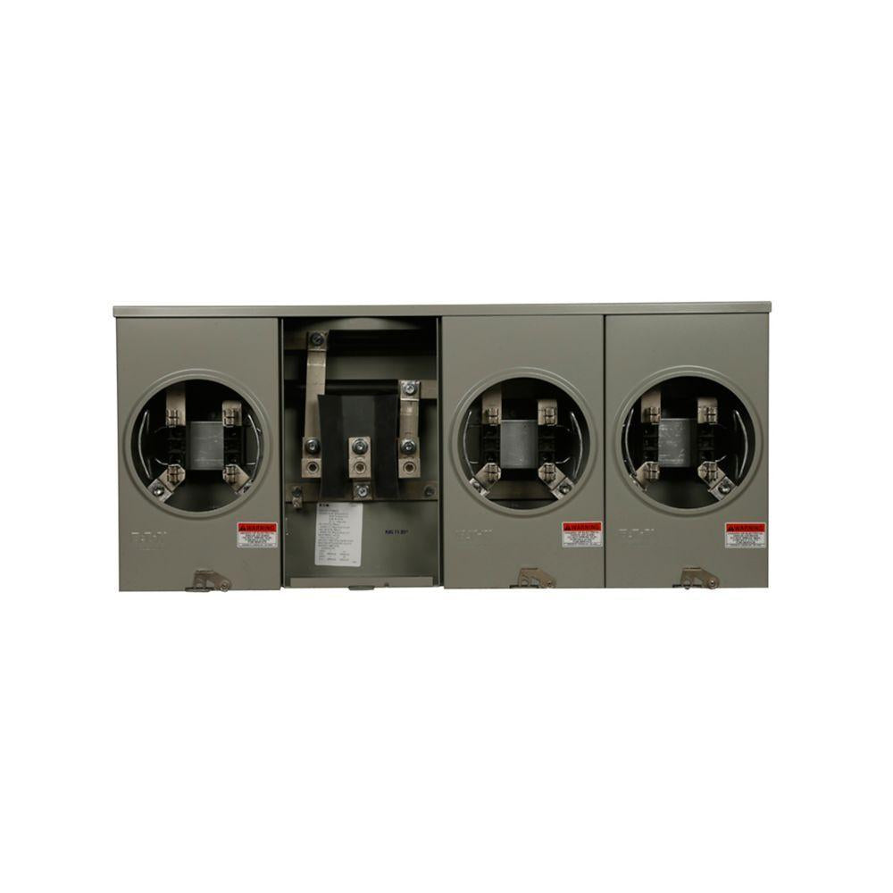 EATON EATON UHT3R2332TCH 3-Position Horizontal Ganged Horn Bypass Triplex Ground Meter Socket 600 VAC 200 A