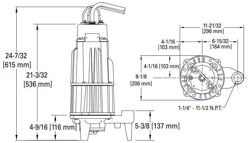 ZOELLER Zoeller 840-0004 Grinder Pump 2HP 230V (1-1/4 Inch)