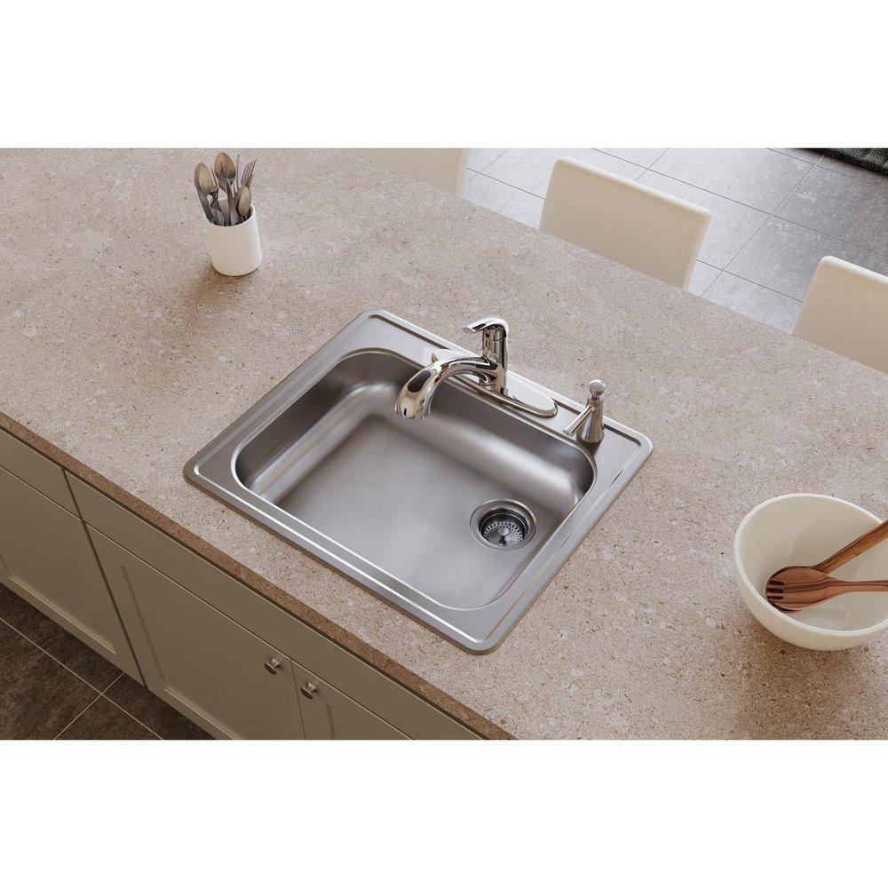 DAYTON Dayton GE12521R4 Kitchen Sink 25 x 21-1/4 Drop-In Sink with Right Drain