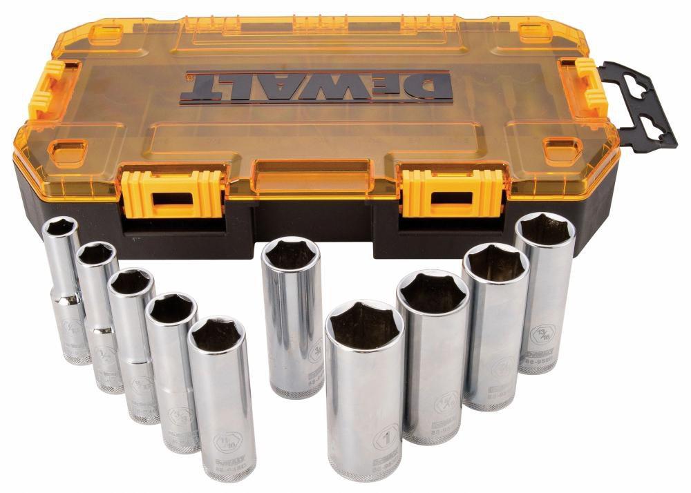 DEWALT DeWalt DWMT73814 10 Pieces Chrome Deep Socket Set