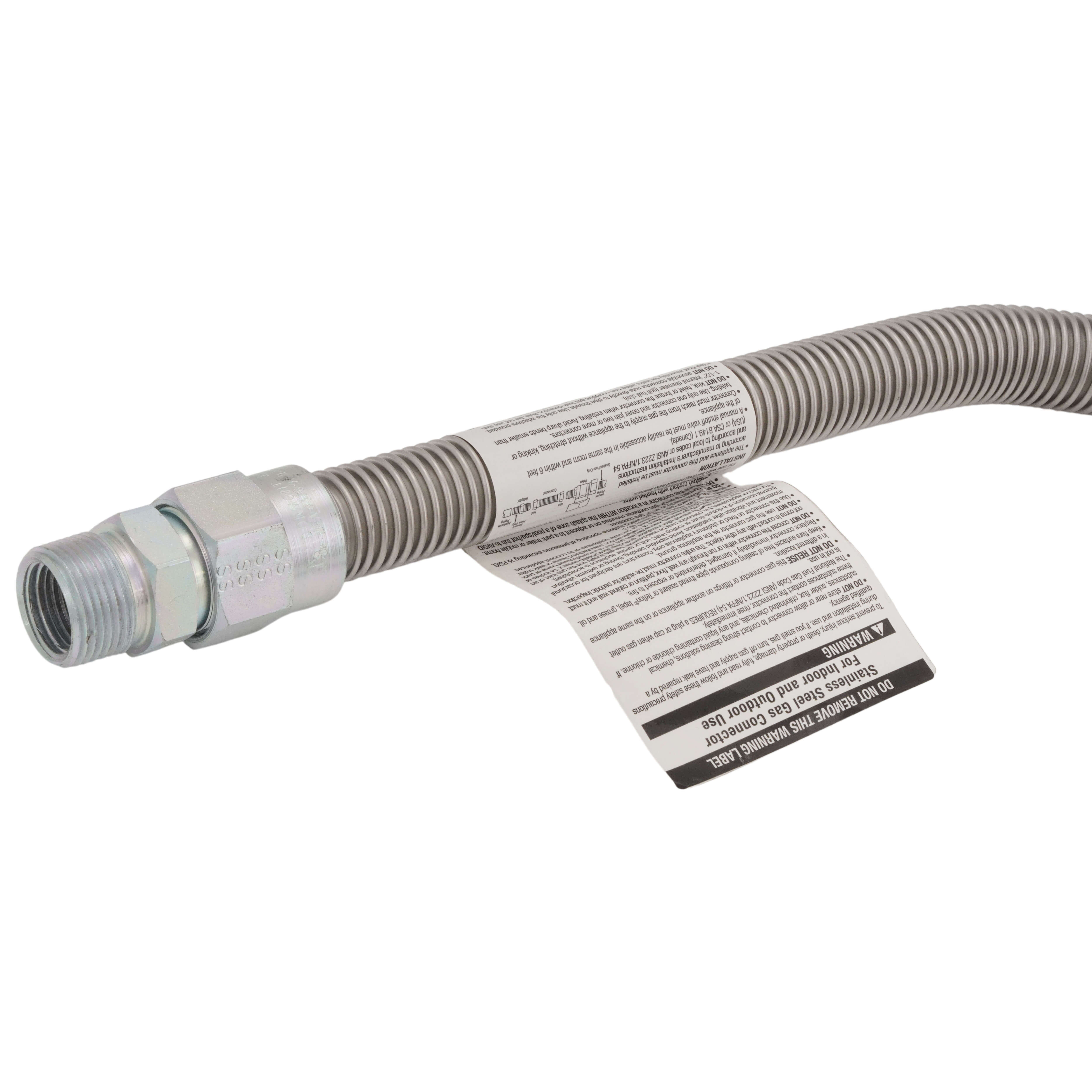DORMONT Dormont 0240903 Model 40-4141-24 3/4 ID (1 OD) High BTU Stainless Steel Gas Connector 3/4 MIP x 3/4 FIP (24 Length)