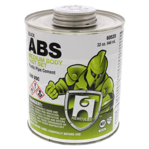 HERCULES Hercules 60520 32 oz Fast Set Plastic Black Pipe Cement