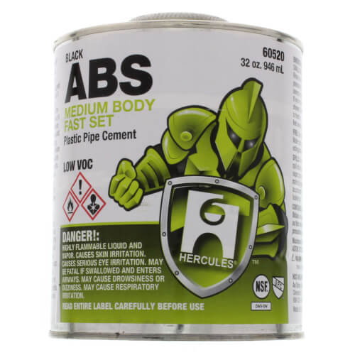 HERCULES Hercules 60520 32 oz Fast Set Plastic Black Pipe Cement