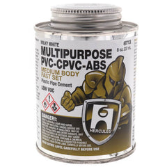 HERCULES Hercules 60713 Cement PVC/CPVC 8Oz Milky Clear PVC 2Hr