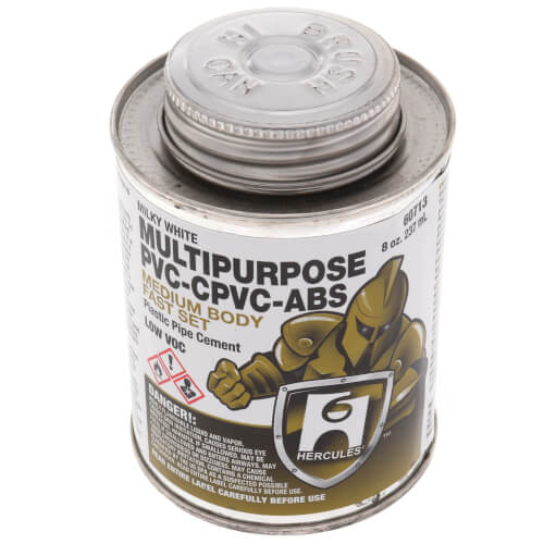 HERCULES Hercules 60713 Cement PVC/CPVC 8Oz Milky Clear PVC 2Hr