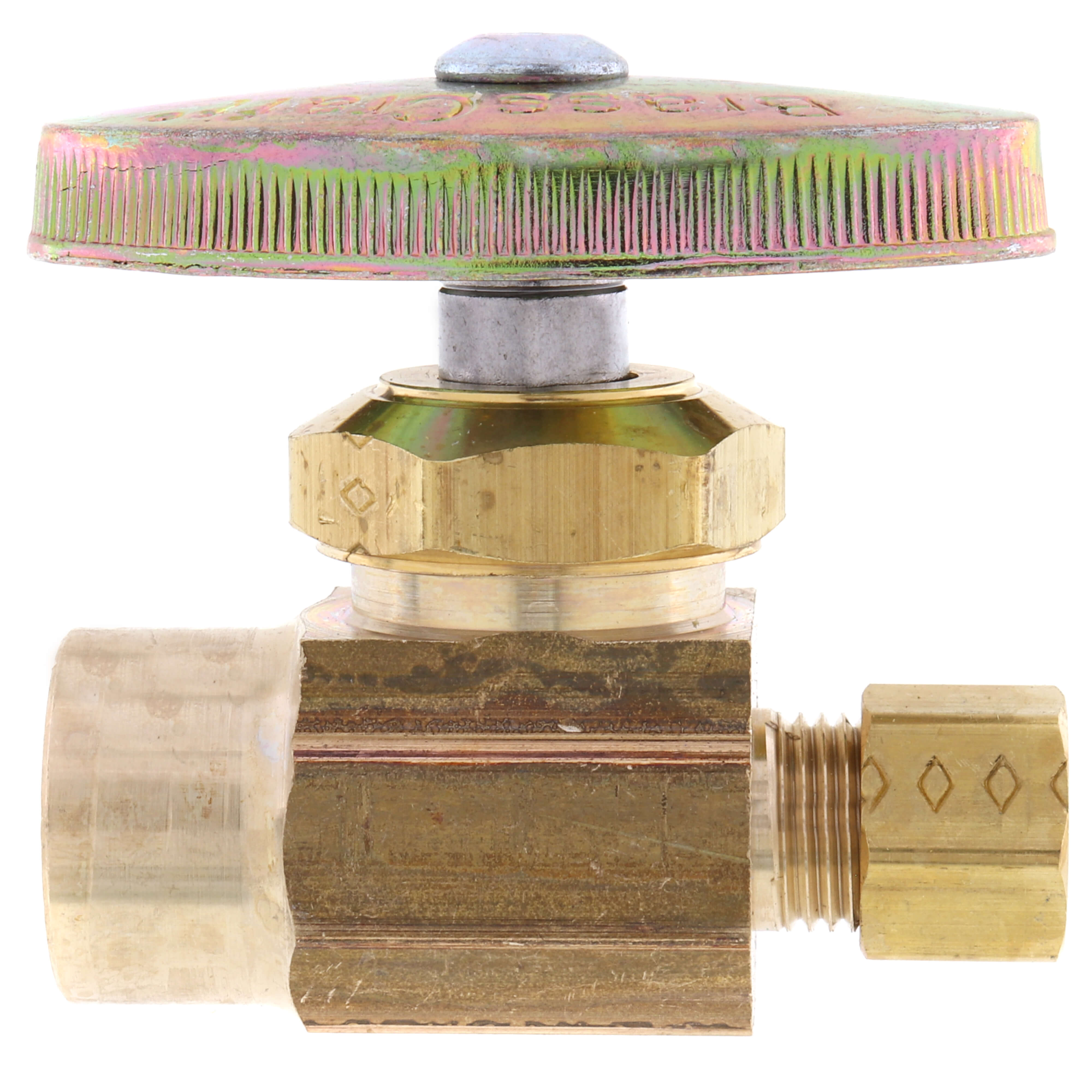 BRASSCRAFT BrassCraft R04XR R04 Series 1/2 x 1/4 in. Sweat x Compression Knurled Oval Handle Straight Supply Stop Valve