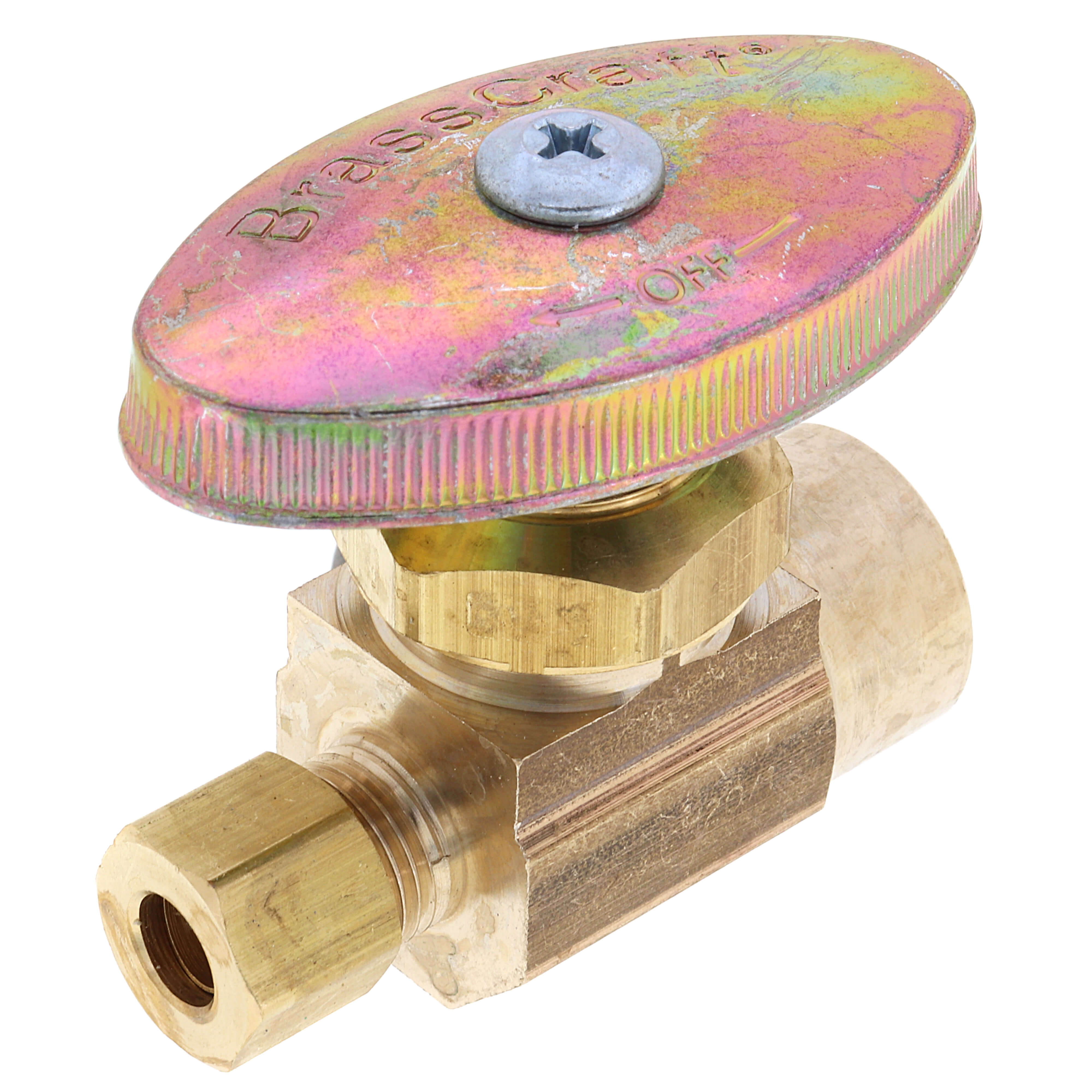 BRASSCRAFT BrassCraft R04XR R04 Series 1/2 x 1/4 in. Sweat x Compression Knurled Oval Handle Straight Supply Stop Valve