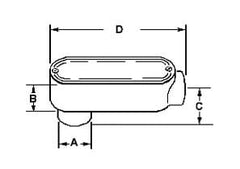 Bridgeport LB-42CG Rigid and IMC Conduit Body, Aluminum, Cover and Gasket, Size 3/4 Inch