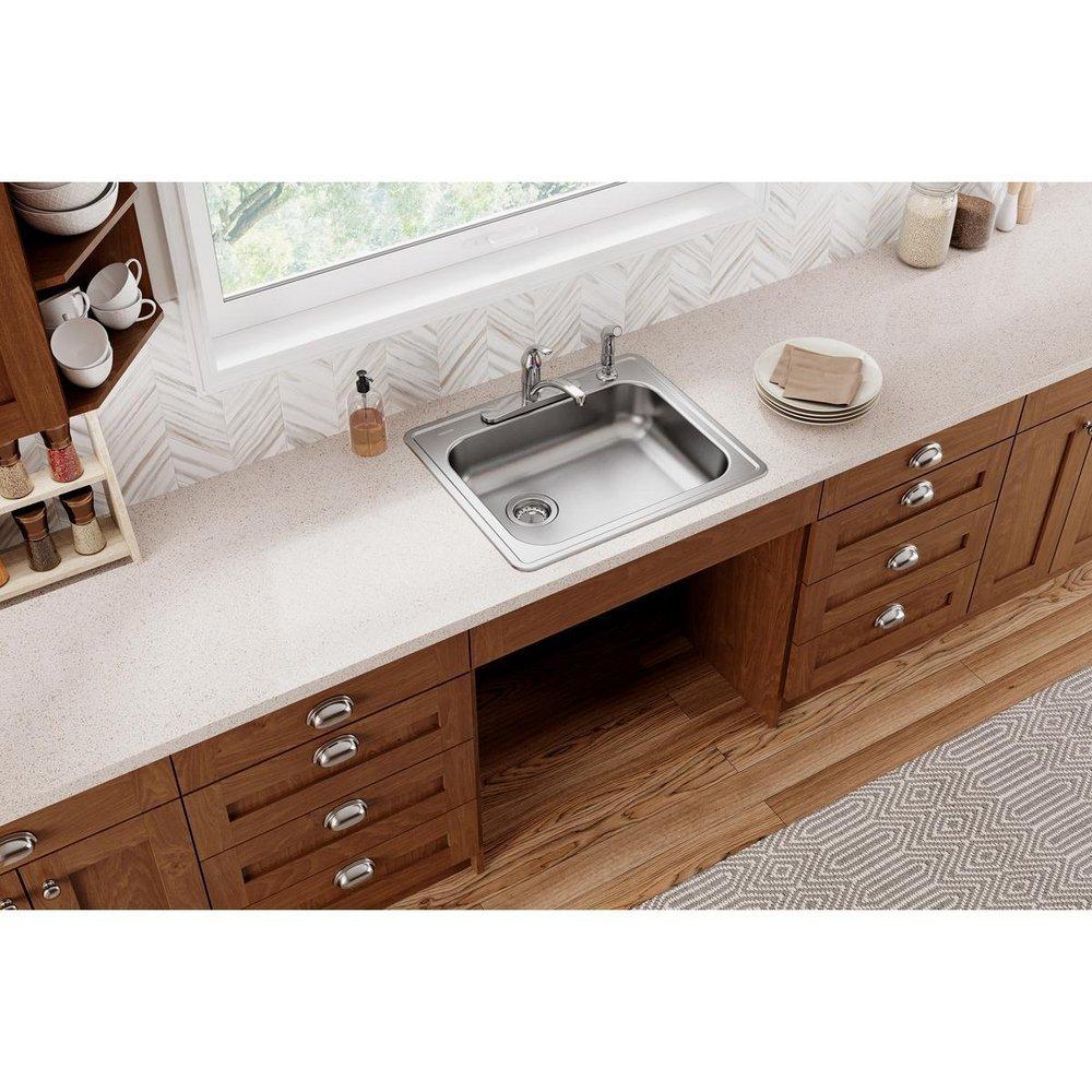 DAYTON Dayton GE12521L4 Stainless Steel 25 x 21-1/4 Drop-in Sink with 4 Holes