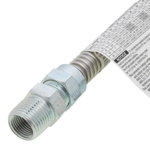 DORMONT Dormont 0240119 Model 20-3131-36 3/8 ID (1/2 OD) Stainless Steel Gas Connector 1/2 MIP x 1/2 MIP (36 Length)