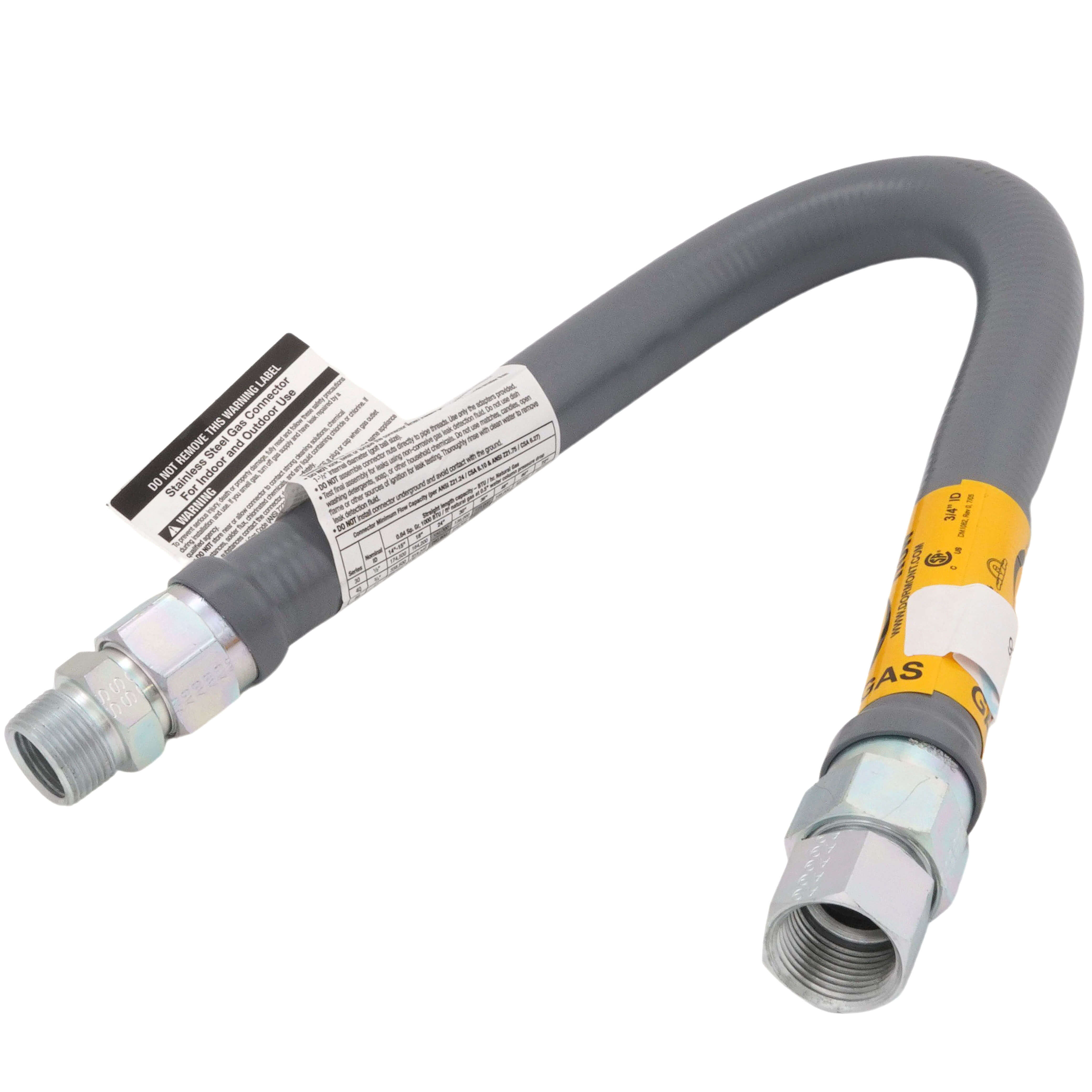 DORMONT Dormont 0240186 41 Series 3/4 in. Male Threaded x Female Threaded 24 in. Gas Appliance Connector