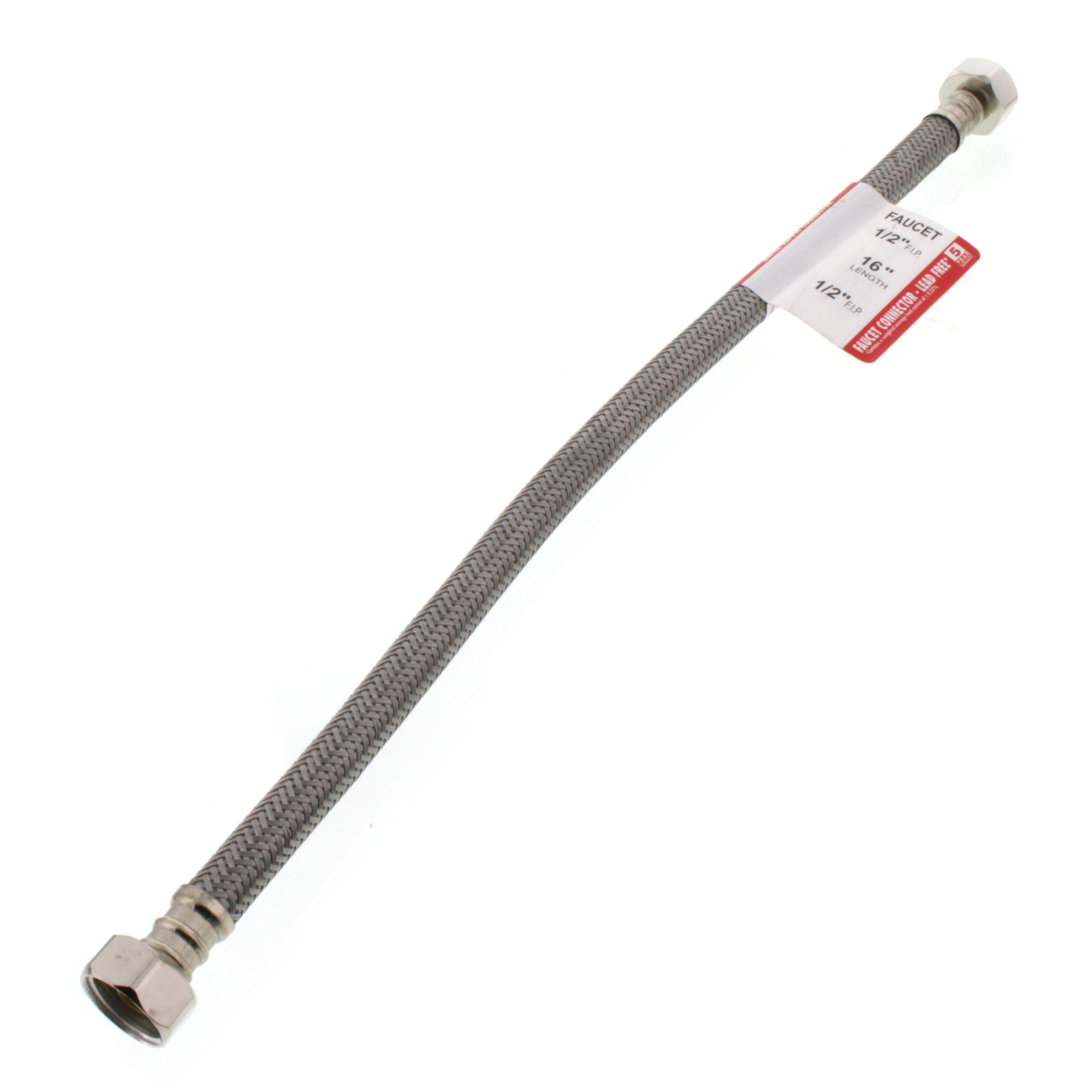 FLUIDMASTER Fluidmaster B4F16 1/2 x 16 in. Braided Stainless Sink Flexible Water Connector