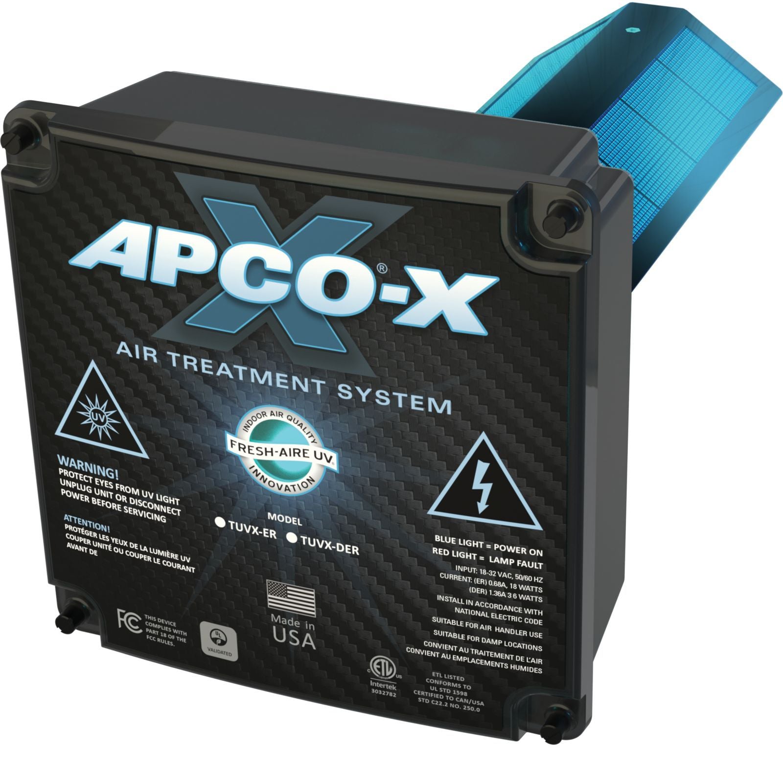 FRESH-AIRE UV Fresh-Aire UV TUV-APCOX-SI3-P APCO-X 3-Year 110-277 VAC Duct Mounted UV System