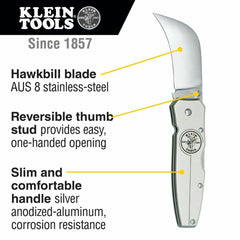 Klein Tools 44006 Lockback Knife 2-5/8-Inch Aluminum Handle
