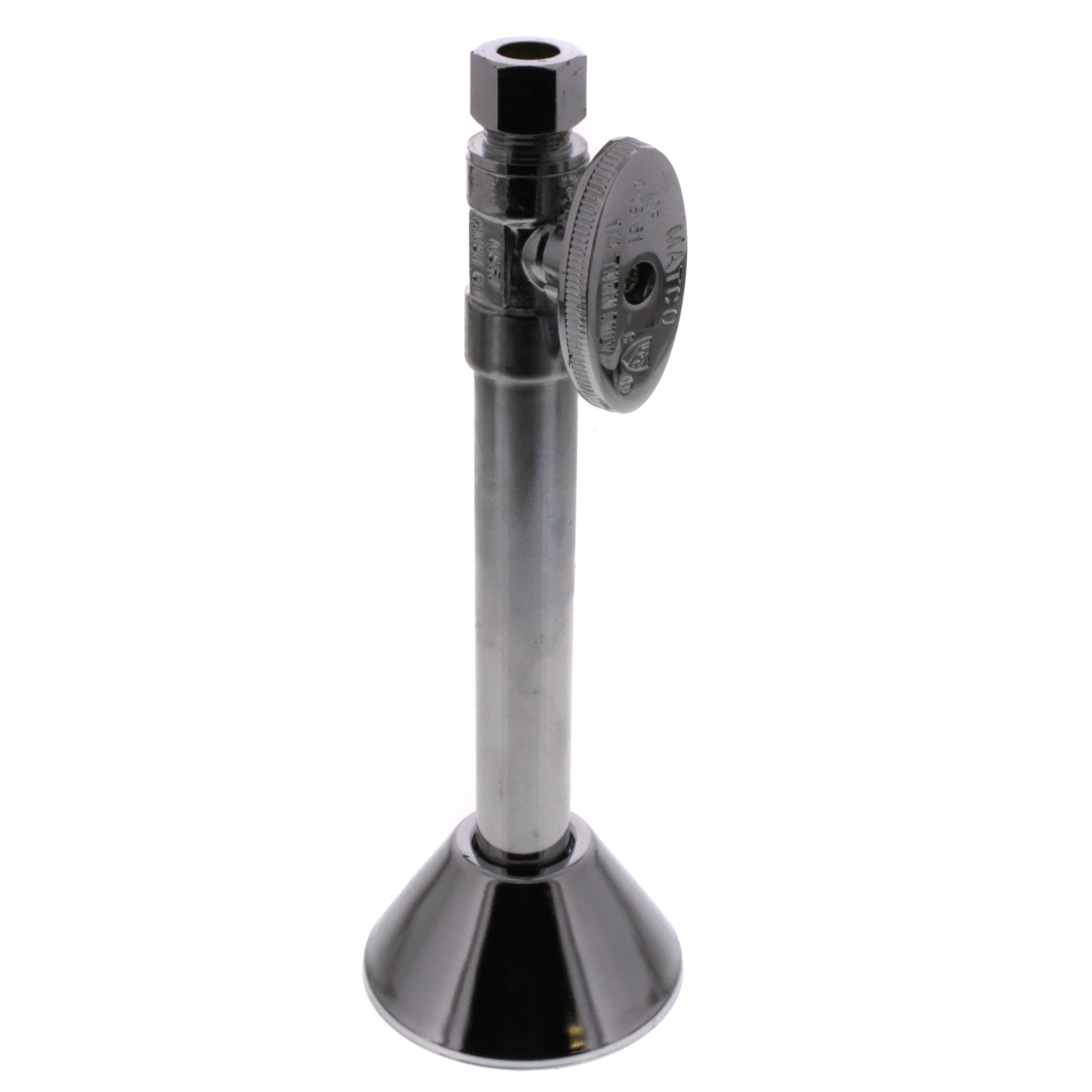 MATCO-NORCA Matco-Norca 26-1040LF 1/2 Sweat x 3/8 OD Comp Straight Stop w/ 5 Ext. & Bell Escutcheon Lead Free