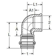 VIEGA Viega 79535 3/4 x 1/2 - (P-FPT) - 90 Deg Elbow, ProPress®
