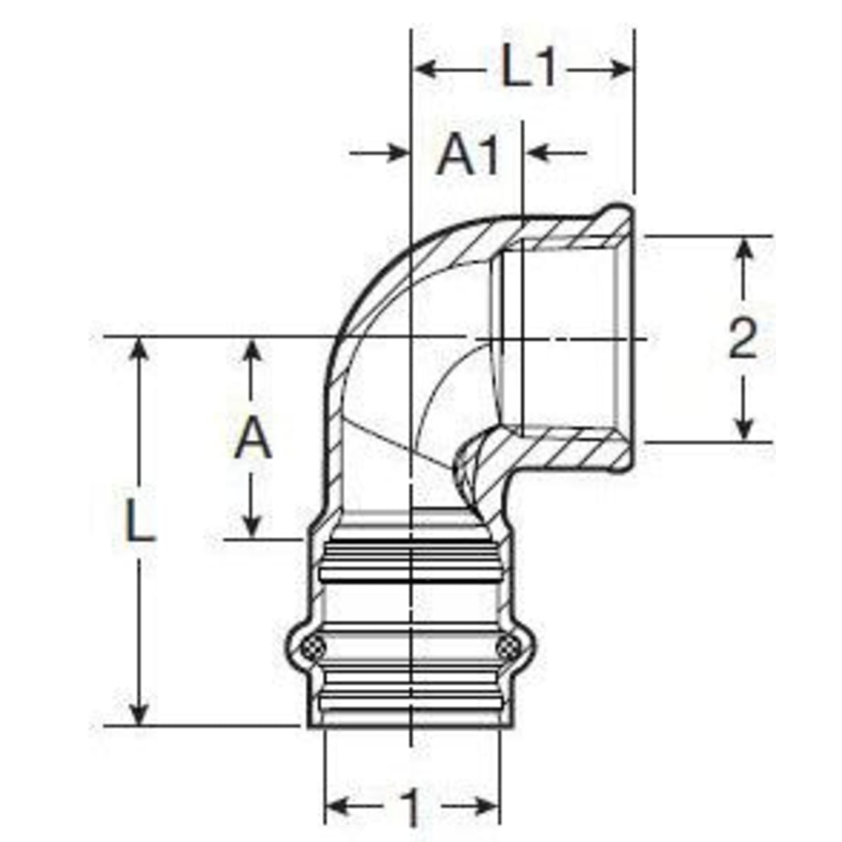 VIEGA Viega 79530 1/2 x 3/4 - P-FPT - 90 Deg Elbow, ProPress