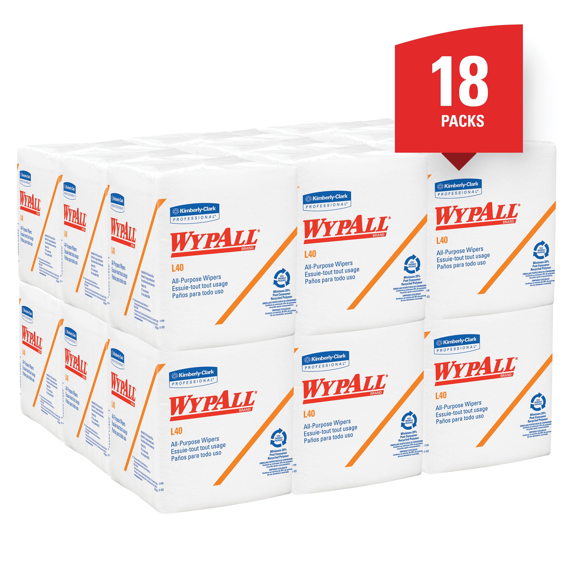 WYPALL WypAll 05701 L40 Utility Wipes 12-1/2 x 12 in 56 Sheets