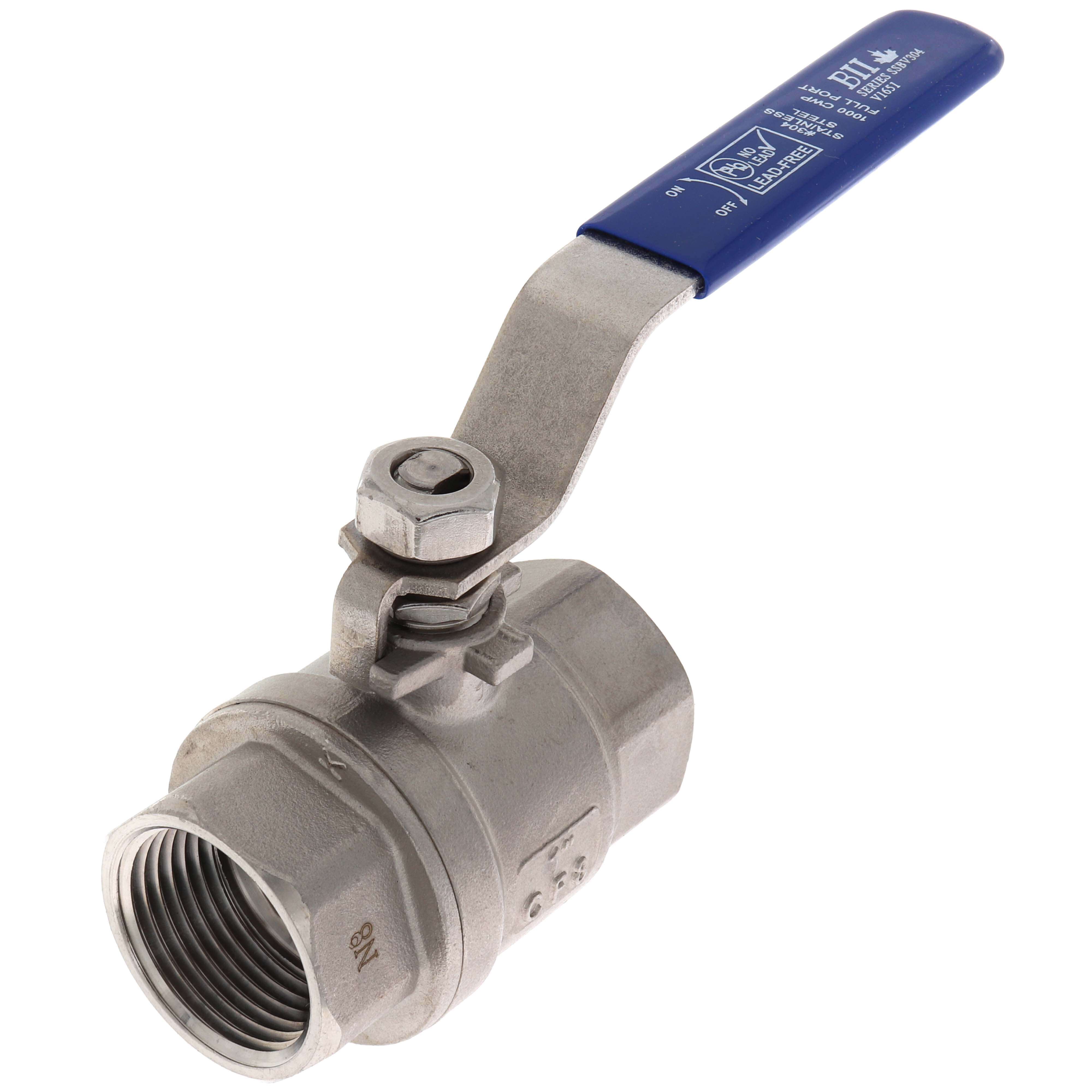 BOSHART Boshart SSBV304-10 1 FPT Stainless Steel Full-Port 2-Piece Ball Valve 1000 PSI CWP LF