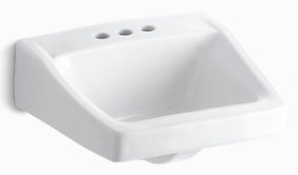 KOHLER KOHLER 1728-0 Chesapeake 19-1/4 x 17-1/4 in. Rectangular Wall Mount Bathroom Sink