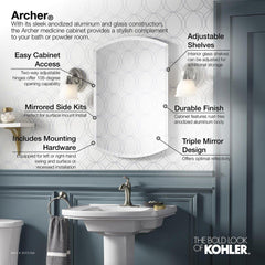 KOHLER Kohler 3073-NA Archer 31 in Surface Mount and Recessed Mount Medicine Cabinet