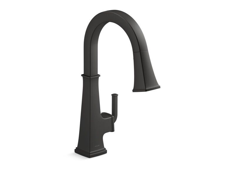 KOHLER Kohler 23830-BL Riff Single Handle Pull Down Kitchen Faucet In Matte Black