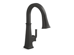 KOHLER Kohler 23830-BL Riff Single Handle Pull Down Kitchen Faucet In Matte Black