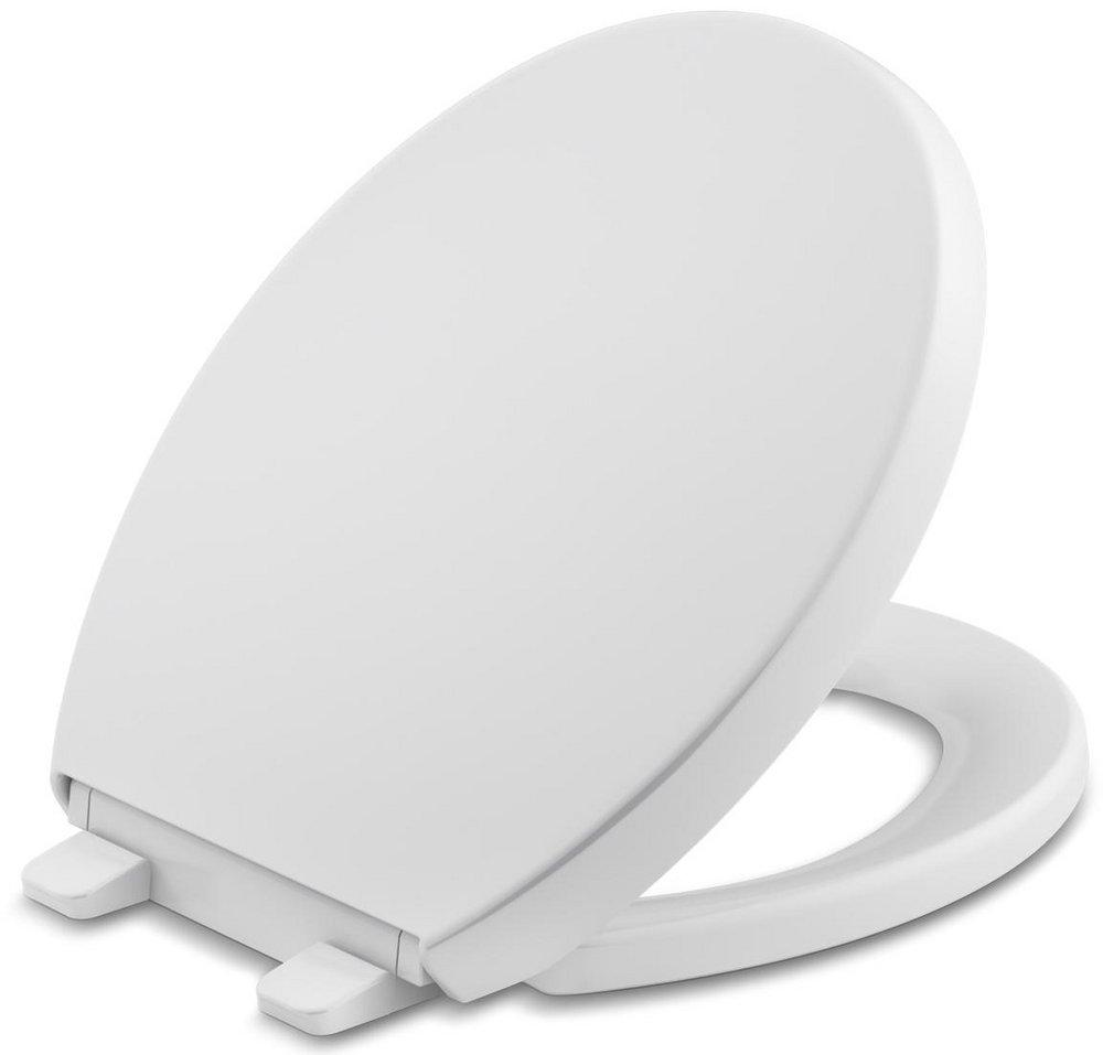 KOHLER Kohler 4009-0 Reveal Quiet-Close Round Closed Front Toilet Seat with Cover in White