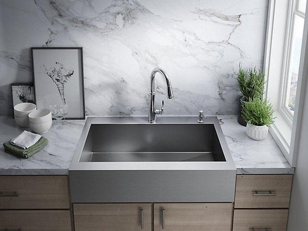 KOHLER Kohler 560-2BZ Bellera Single Handle Pull Down Kitchen Faucet in Oil Rubbed Bronze