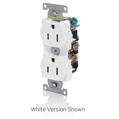 LEVITON Leviton 5252-E Straight Blade Duplex Receptacle 15 Amp 125 Volt NEMA 5-15R 2 Pole 3 Wire