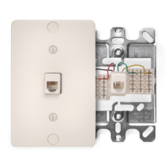 LEVITON Leviton 40253-T Telephone Wall Phone Jack 110-Style Quick Connect 6P4C Light Almond