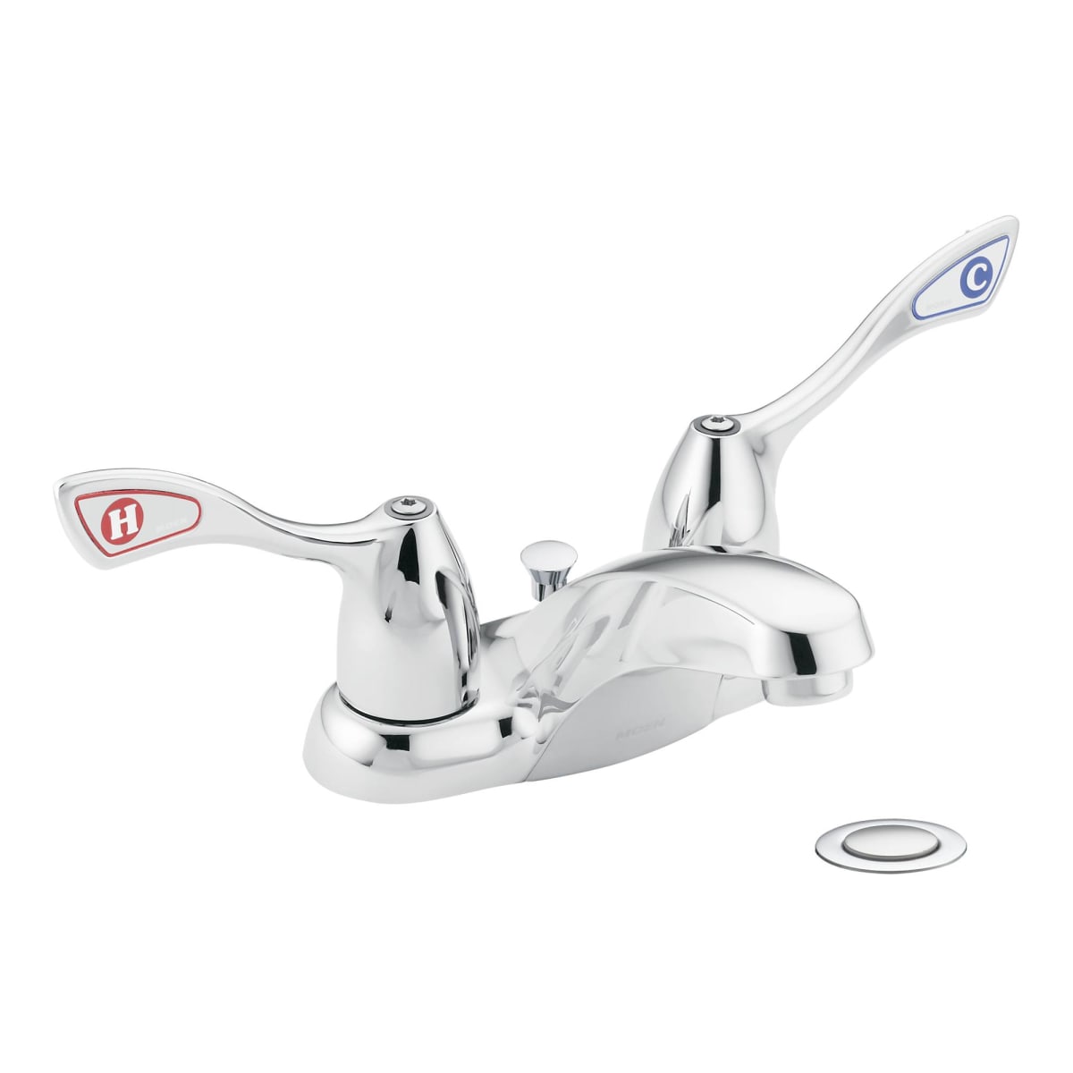 MOEN Moen 8820 M-BITION Chrome 1.2 GPM 2 Hole Centerset Deck Mount Double Wrist Blade Handle Commercial Lavatory Faucet