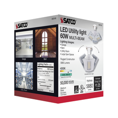 Satco S13118 60 Watt LED Utility Light 4000K Medium Base Adjustable Beam Angle
