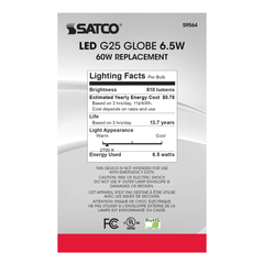 SATCO-NUVO Satco S9564 G25 LED 7 Watt Clear Medium Base 2700K 810 Lumens