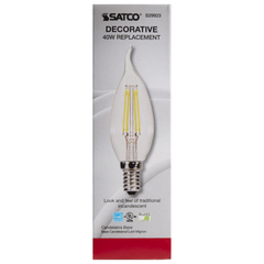 SATCO-NUVO Satco S29923 4W CA11 LED Lamp - Clear - Candelabra Base - 2700K - 350L - 120V