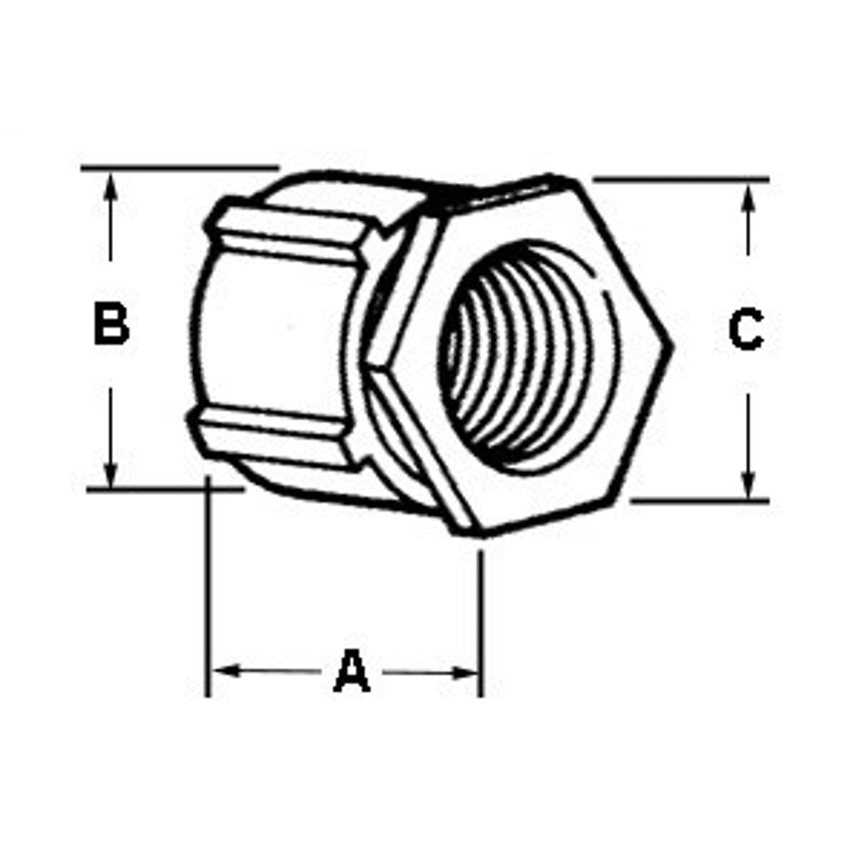BRIDGEPORT Bridgeport 1122 Coupling, Conduit, Three-Piece, Malleable Iron, Size 3/4 Inch