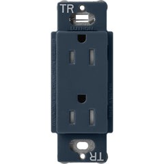 LUTRON Lutron SCRS-15-TR-DE Claro Tamper-Resistant Duplex Receptacle 15 Amp Deep Sea
