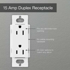 LUTRON Lutron SCRS-15-TR-DE Claro Tamper-Resistant Duplex Receptacle 15 Amp Deep Sea