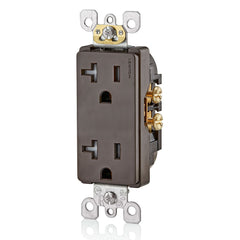 LEVITON Leviton T5825 20 Amp Tamper-Resistant Decora Duplex Receptacle Brown