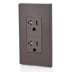 LEVITON Leviton T5825 20 Amp Tamper-Resistant Decora Duplex Receptacle Brown