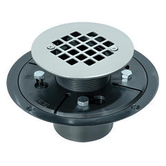 IPS CORPORATION IPS Corporation 63608 Low Profile Round PVC Floor/Shower Drain With Reversible Clamping Ring, 2 inch or 3 inch, Solvent Weld